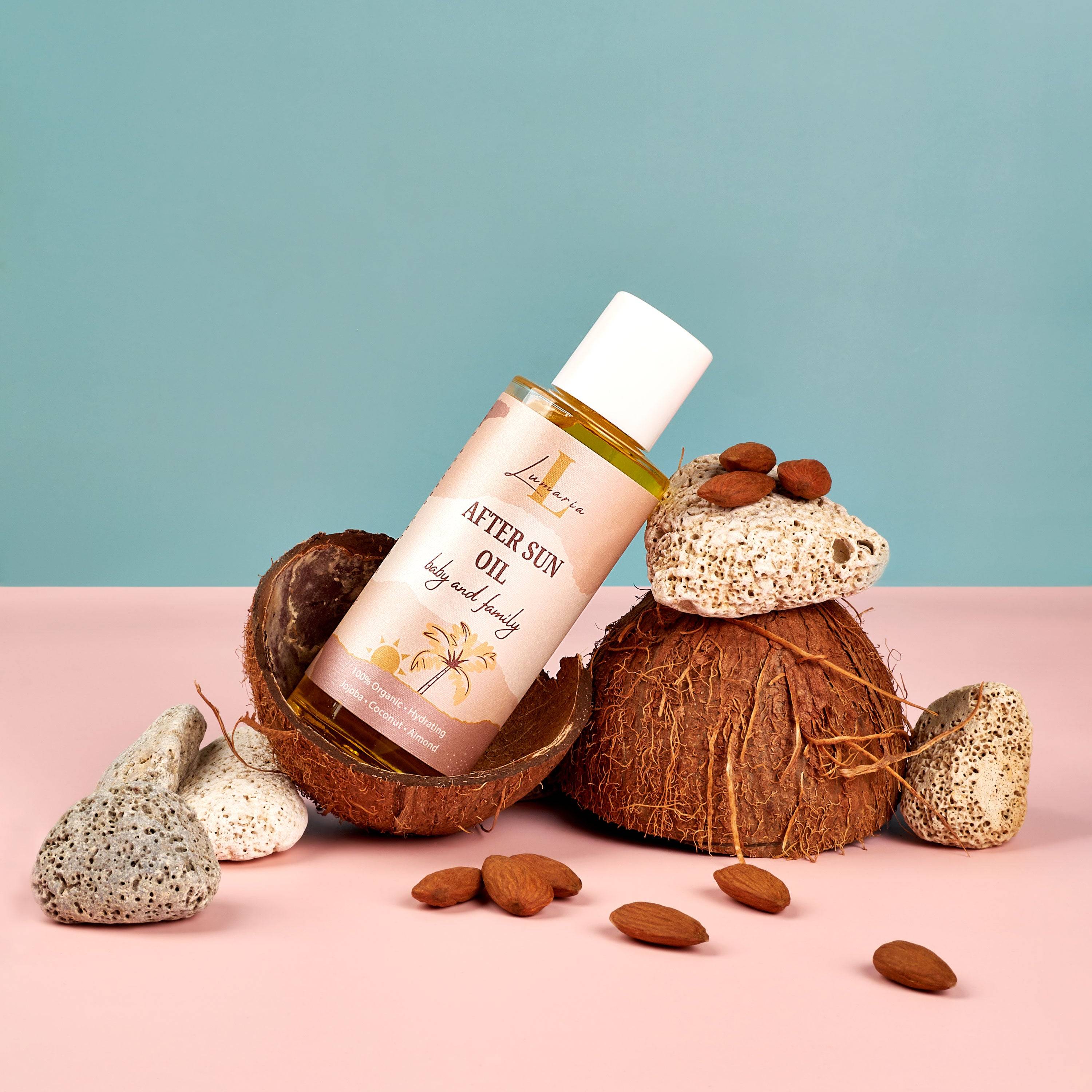 100% био-натурално олио за след слънце за бебета, деца и възрастни.